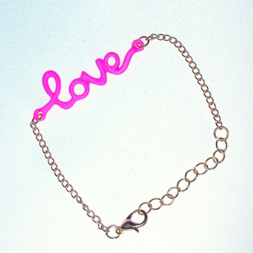 Gold & Pink Love Bracelet & Anklet